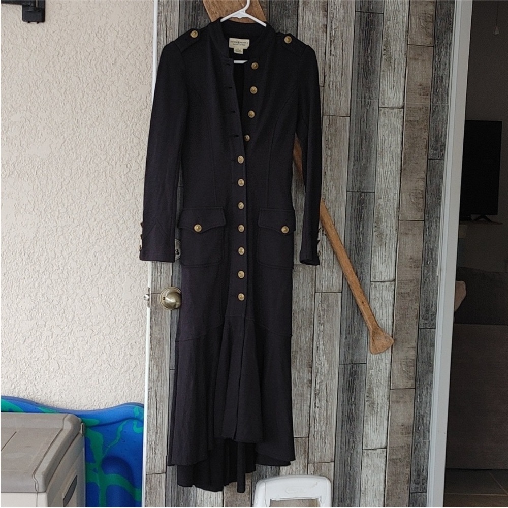 Ralph Lauren Military Duster Denim & Supply Cardigan Jacket Sweater Maxi Long M - Picture 10 of 14